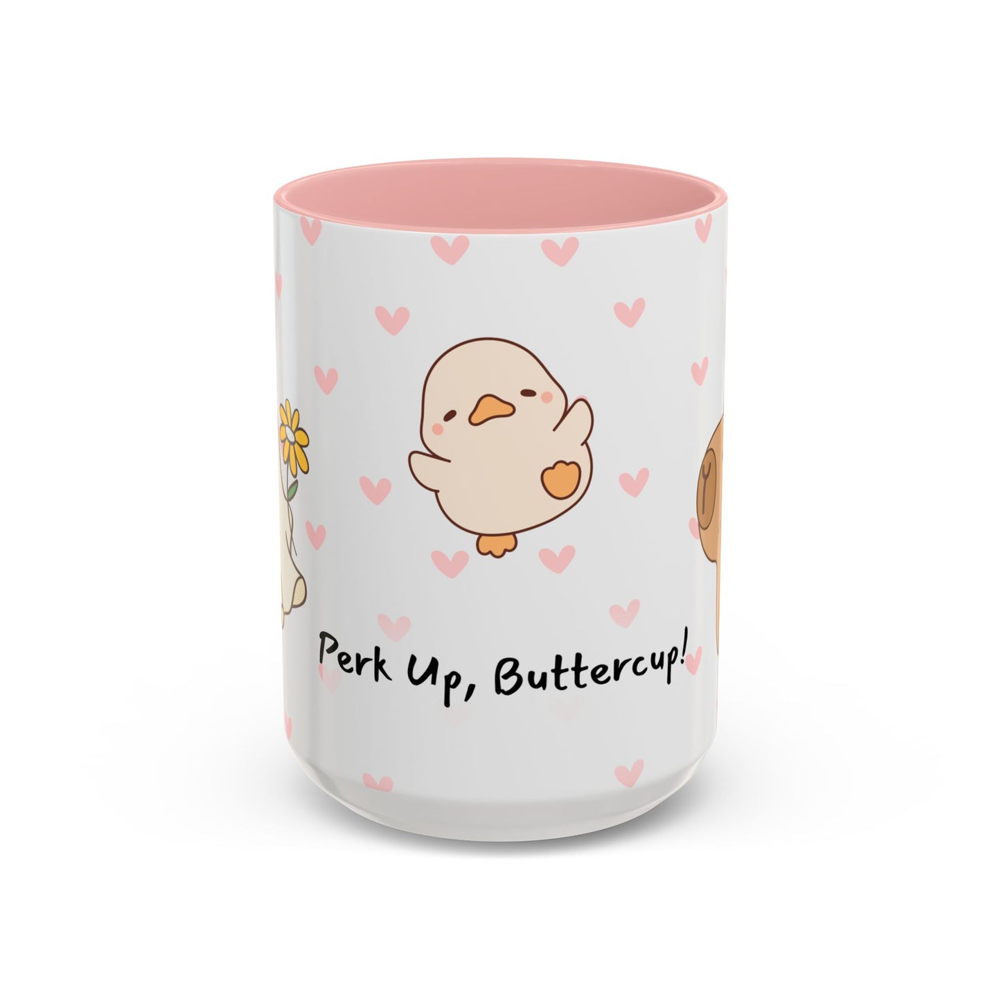 Adorable Animals Coffee Mug – 'Perk Up, Buttercup' Design