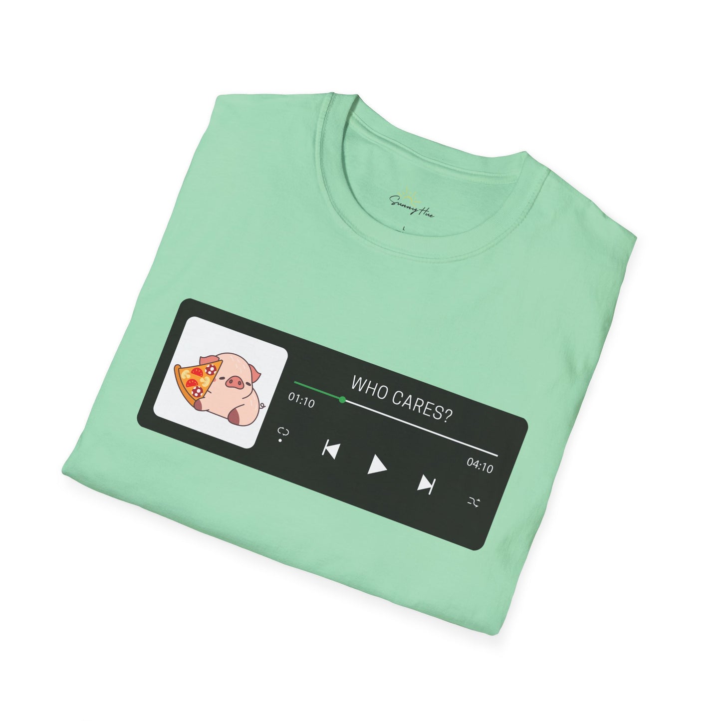 Who Cares – Cute Pig Music Player T-Shirt