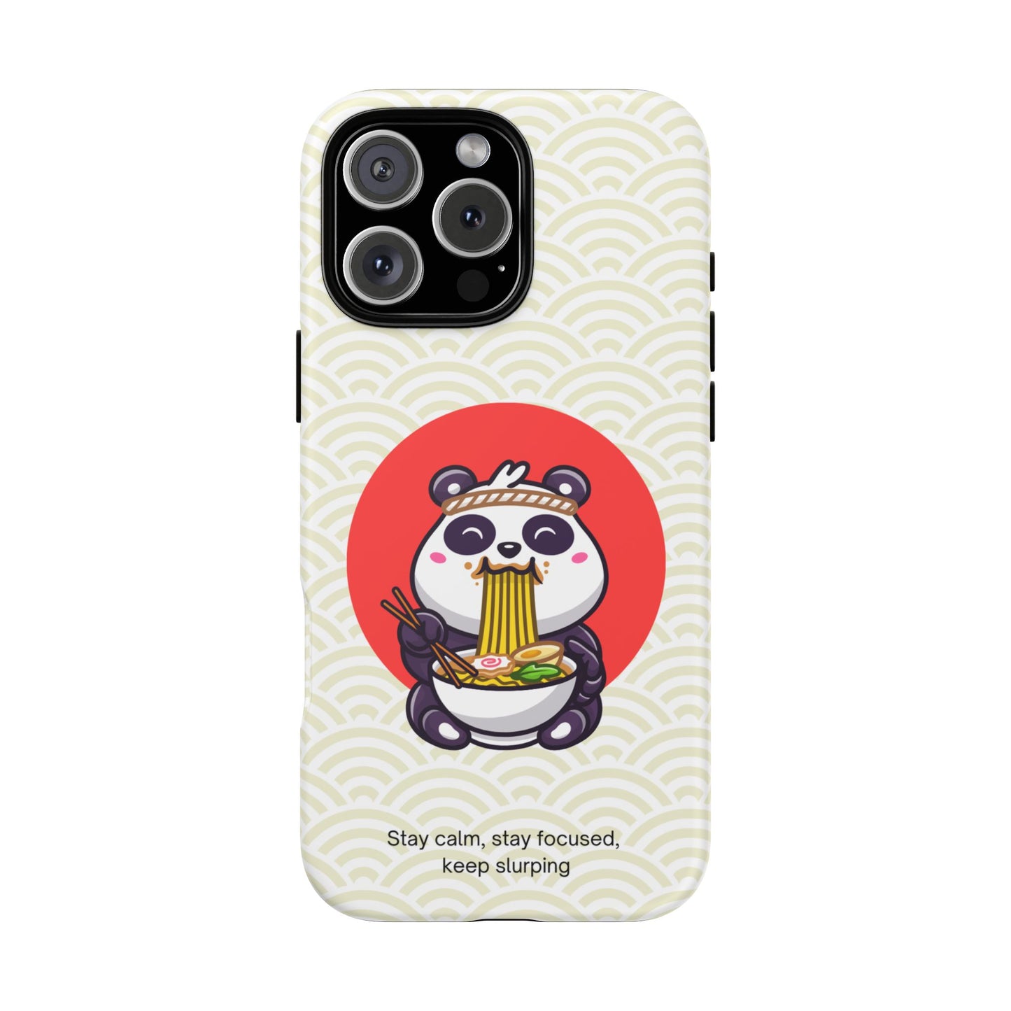 Phone Case - Cute Panda Slurping Noodles Design