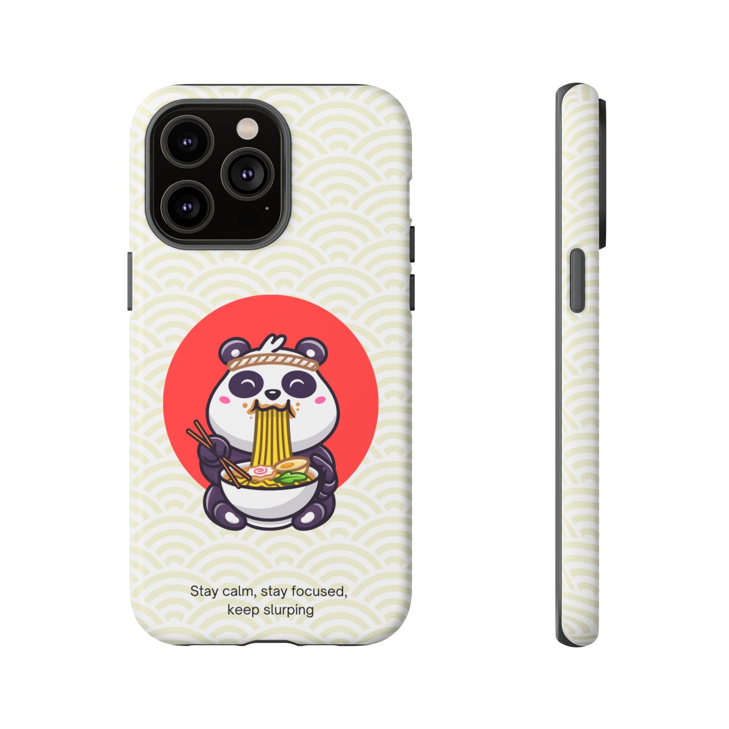 Phone Case - Cute Panda Slurping Noodles Design