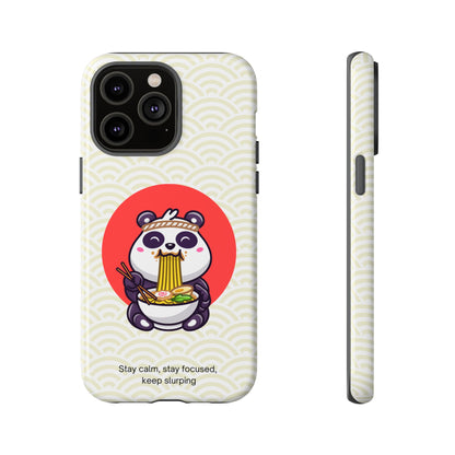 Phone Case - Cute Panda Slurping Noodles Design