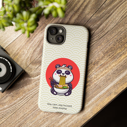 Phone Case - Cute Panda Slurping Noodles Design