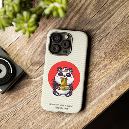 Phone Case - Cute Panda Slurping Noodles Design