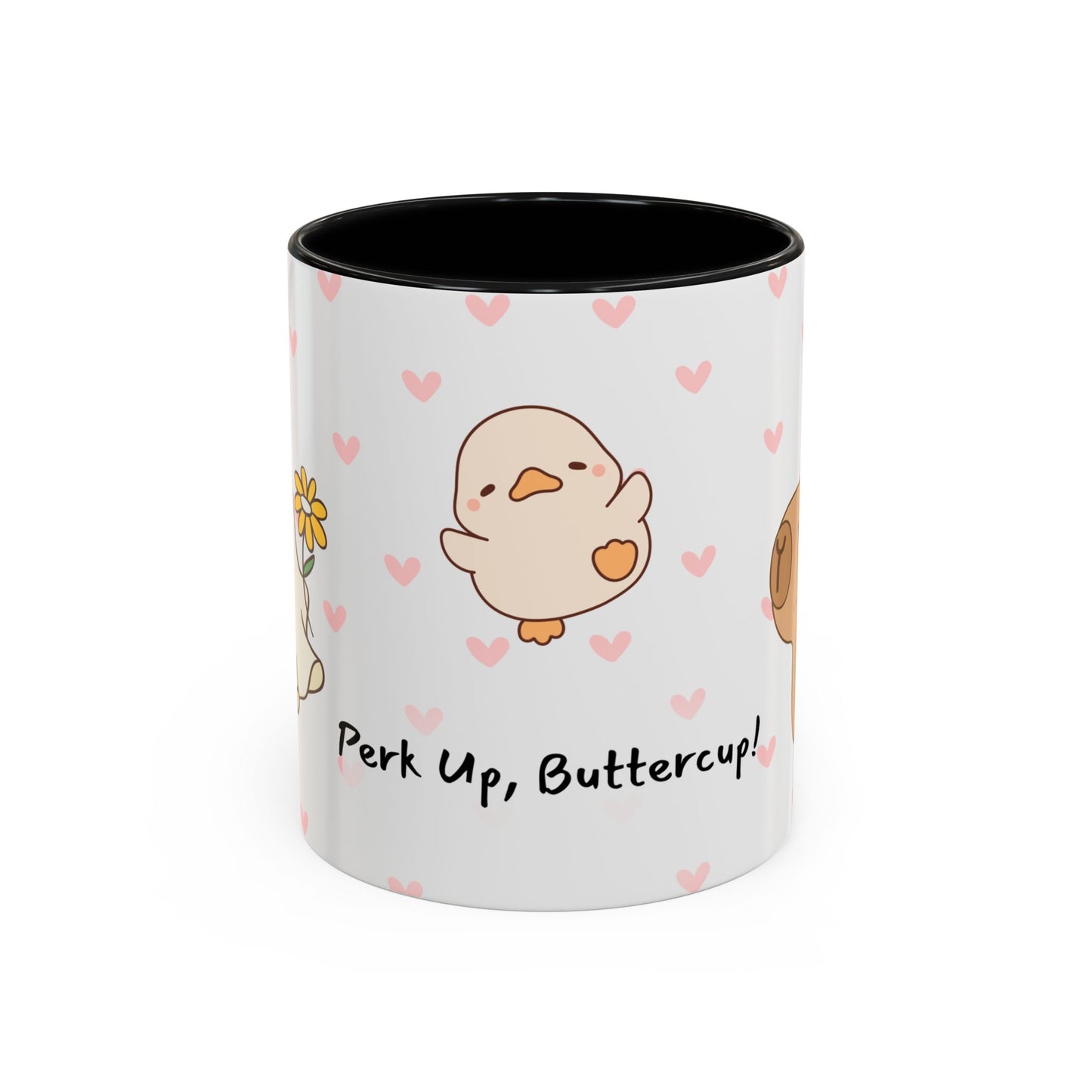 Adorable Animals Coffee Mug – 'Perk Up, Buttercup' Design