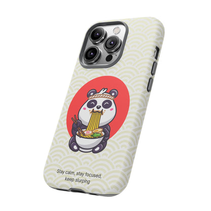 Phone Case - Cute Panda Slurping Noodles Design