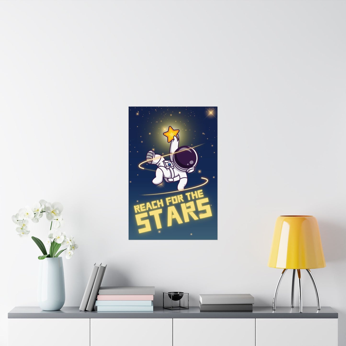 Astronaut Reaching for the Stars Art Matte Poster