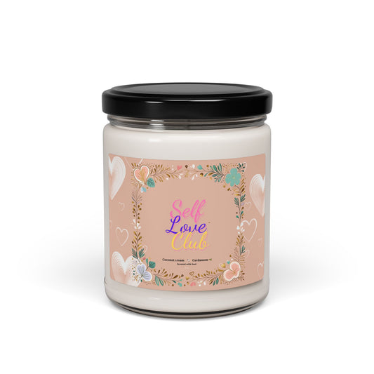 Self-Love Club Scented Candle - Tropical Coconutty Cream & Cardamom Spice, 9oz