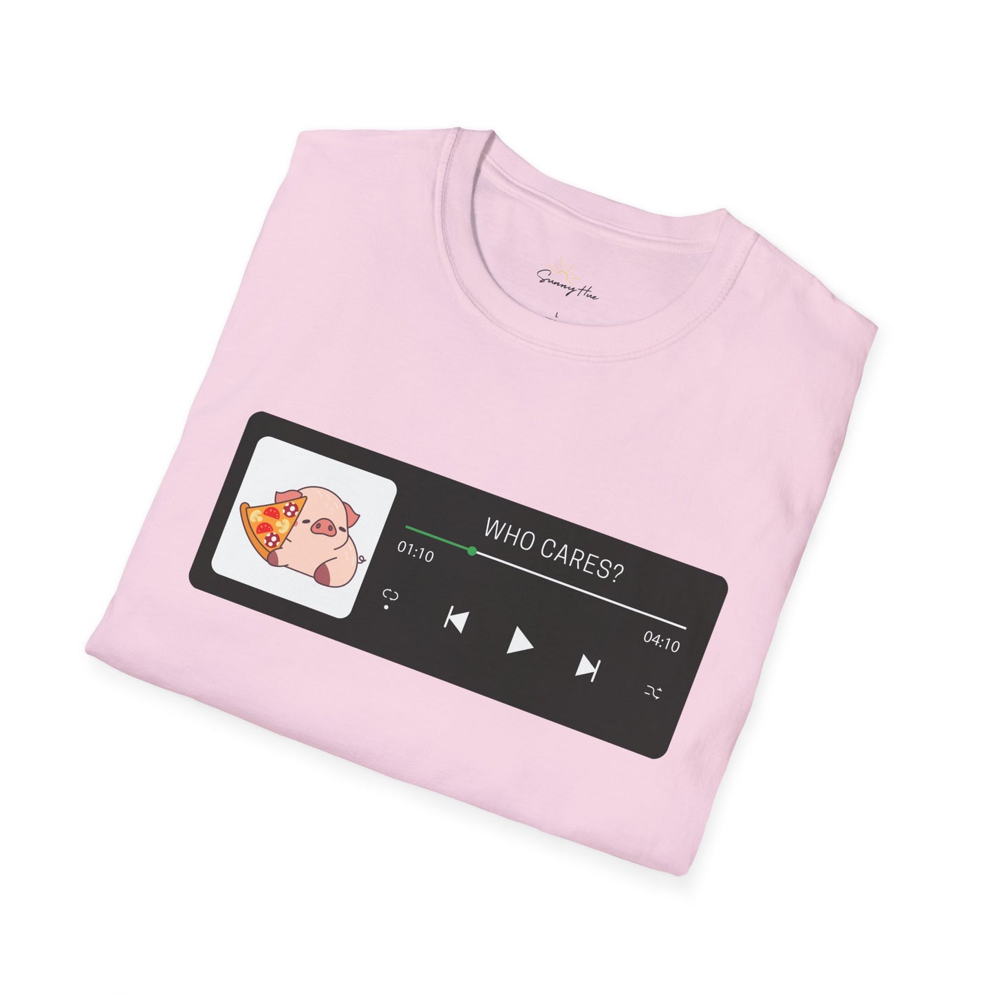 Who Cares – Cute Pig Music Player T-Shirt