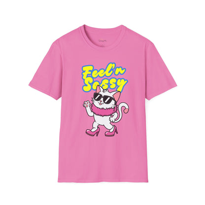 Feelin' Sassy Cat T-Shirt – Quirky Design for Cat Lovers