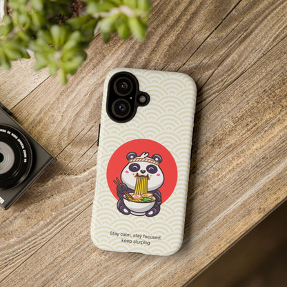 Phone Case - Cute Panda Slurping Noodles Design