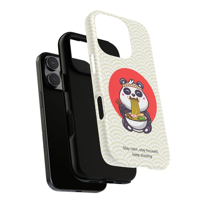 Phone Case - Cute Panda Slurping Noodles Design