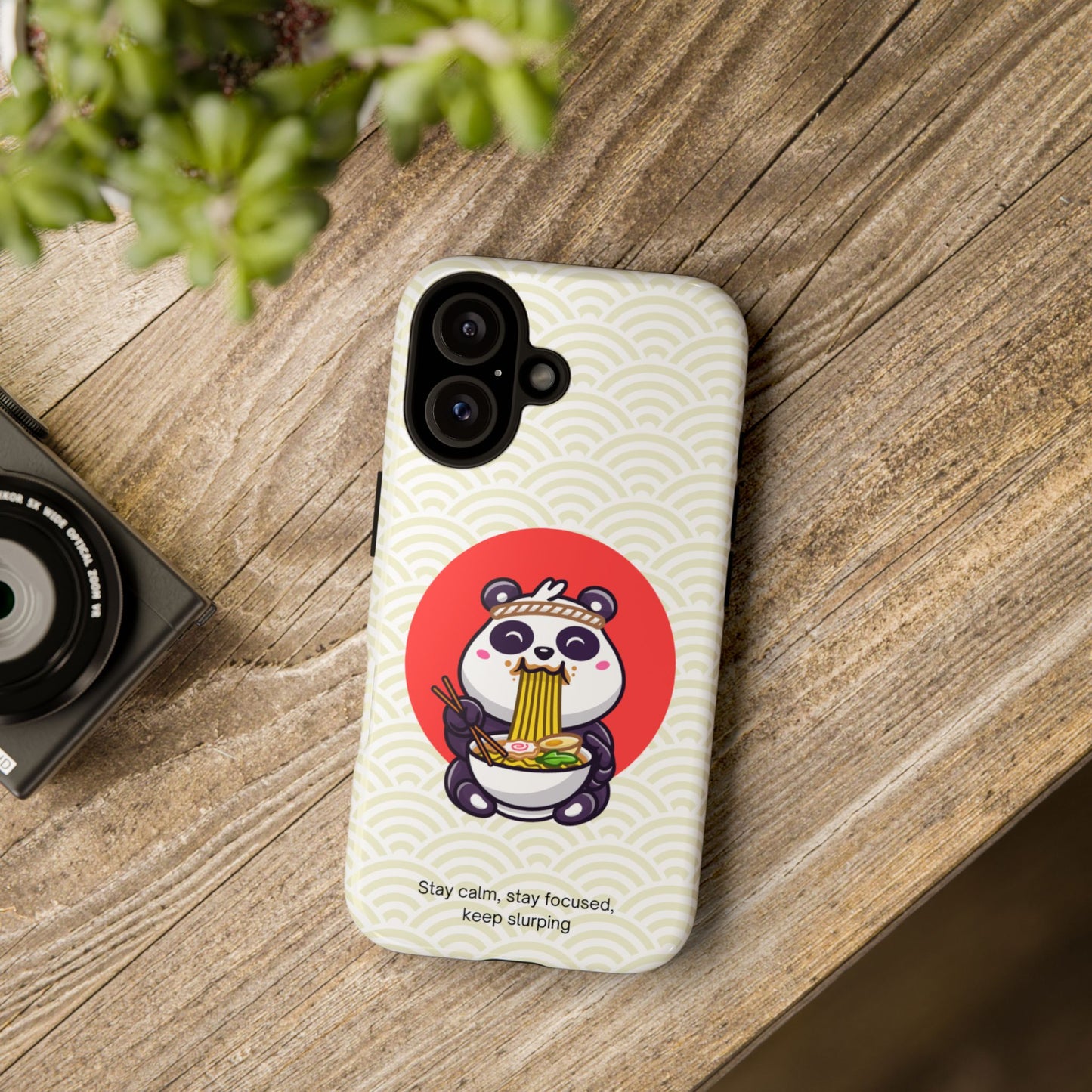 Phone Case - Cute Panda Slurping Noodles Design