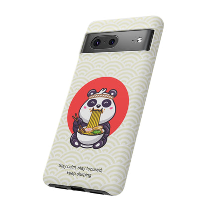 Phone Case - Cute Panda Slurping Noodles Design