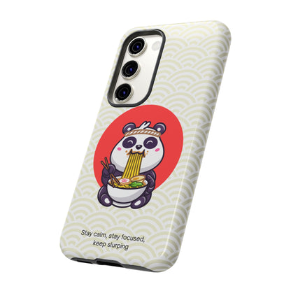 Phone Case - Cute Panda Slurping Noodles Design