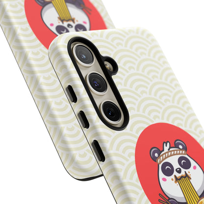 Phone Case - Cute Panda Slurping Noodles Design