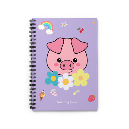 Cute Pig Spiral Notebook – Perfect for School, Work, or Journaling