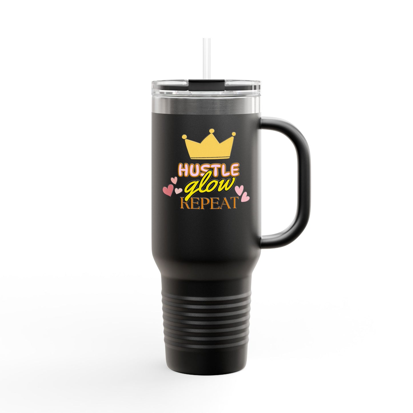 Hustle Glow Repeat Insulated Travel Mug | 40oz Coffee Cup