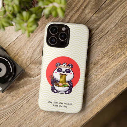 Phone Case - Cute Panda Slurping Noodles Design