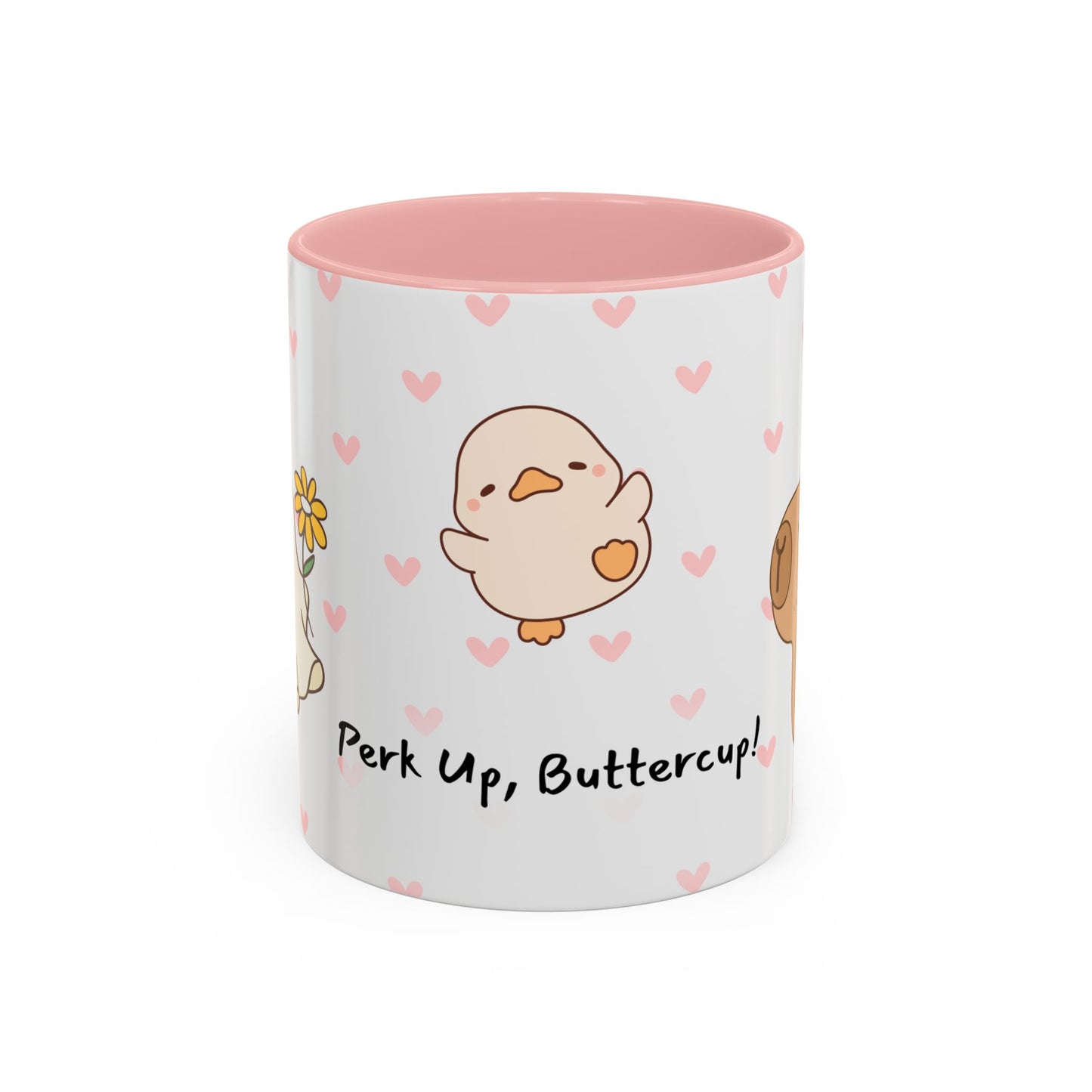 Adorable Animals Coffee Mug – 'Perk Up, Buttercup' Design