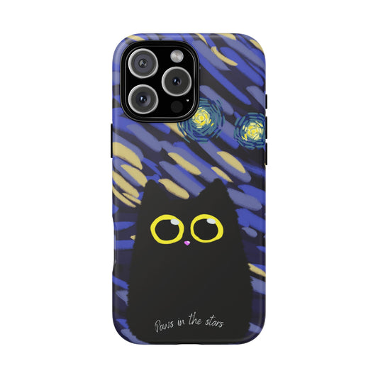 Whimsical Starry Night Cat Phone Case