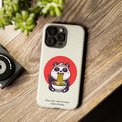 Phone Case - Cute Panda Slurping Noodles Design