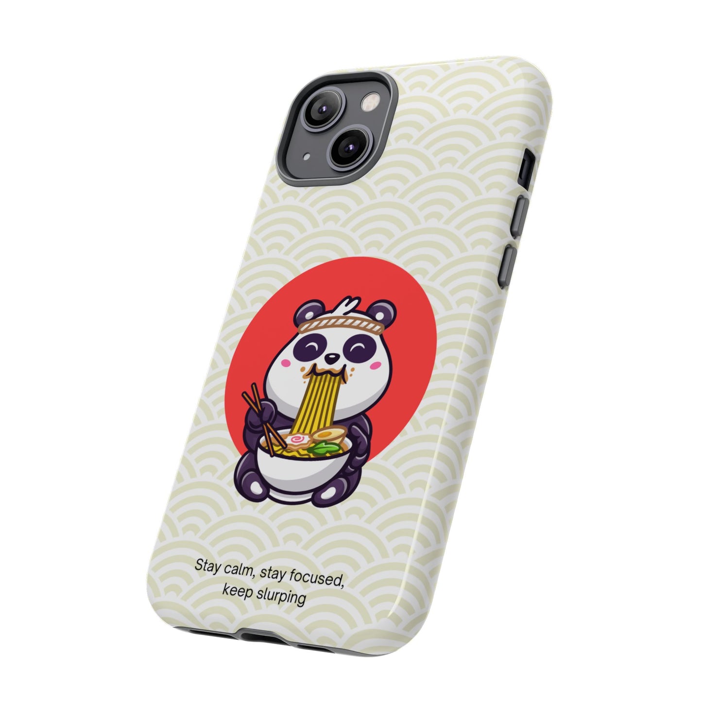 Phone Case - Cute Panda Slurping Noodles Design