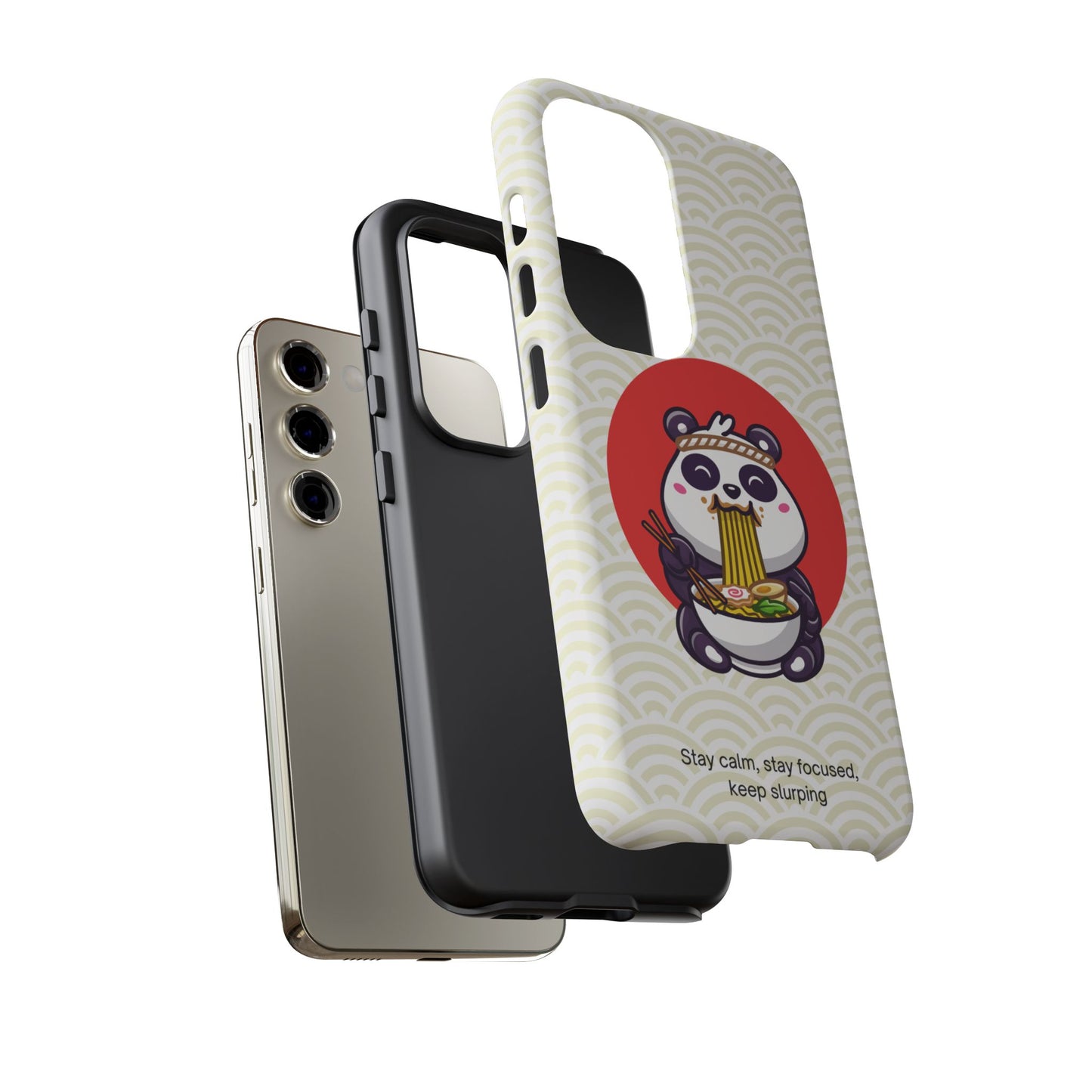 Phone Case - Cute Panda Slurping Noodles Design