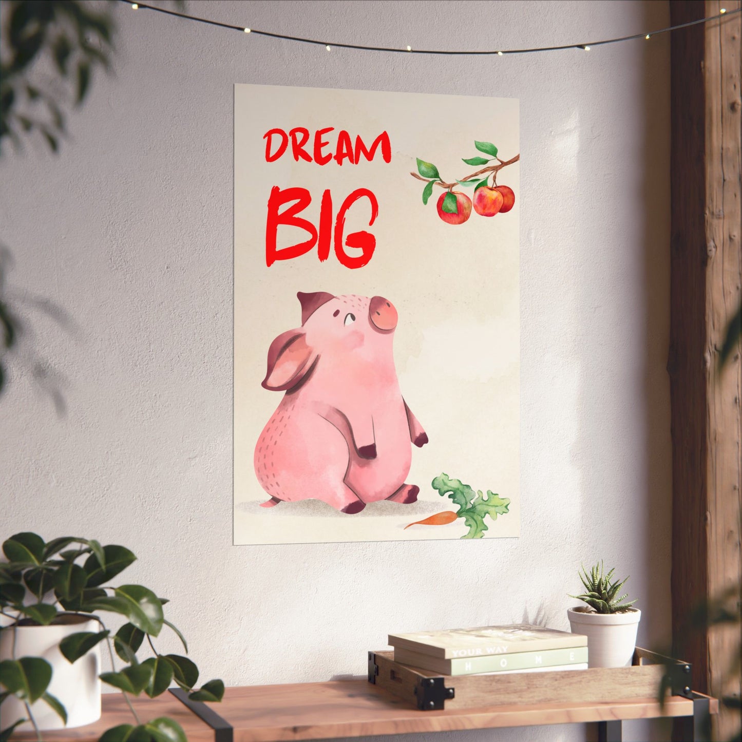 Cute Pig Art Matte Vertical Posters – Dream Big