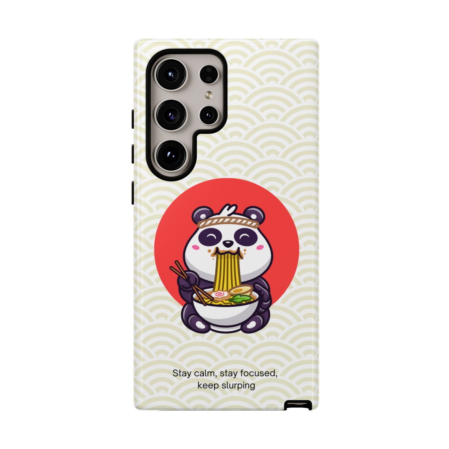 Phone Case - Cute Panda Slurping Noodles Design