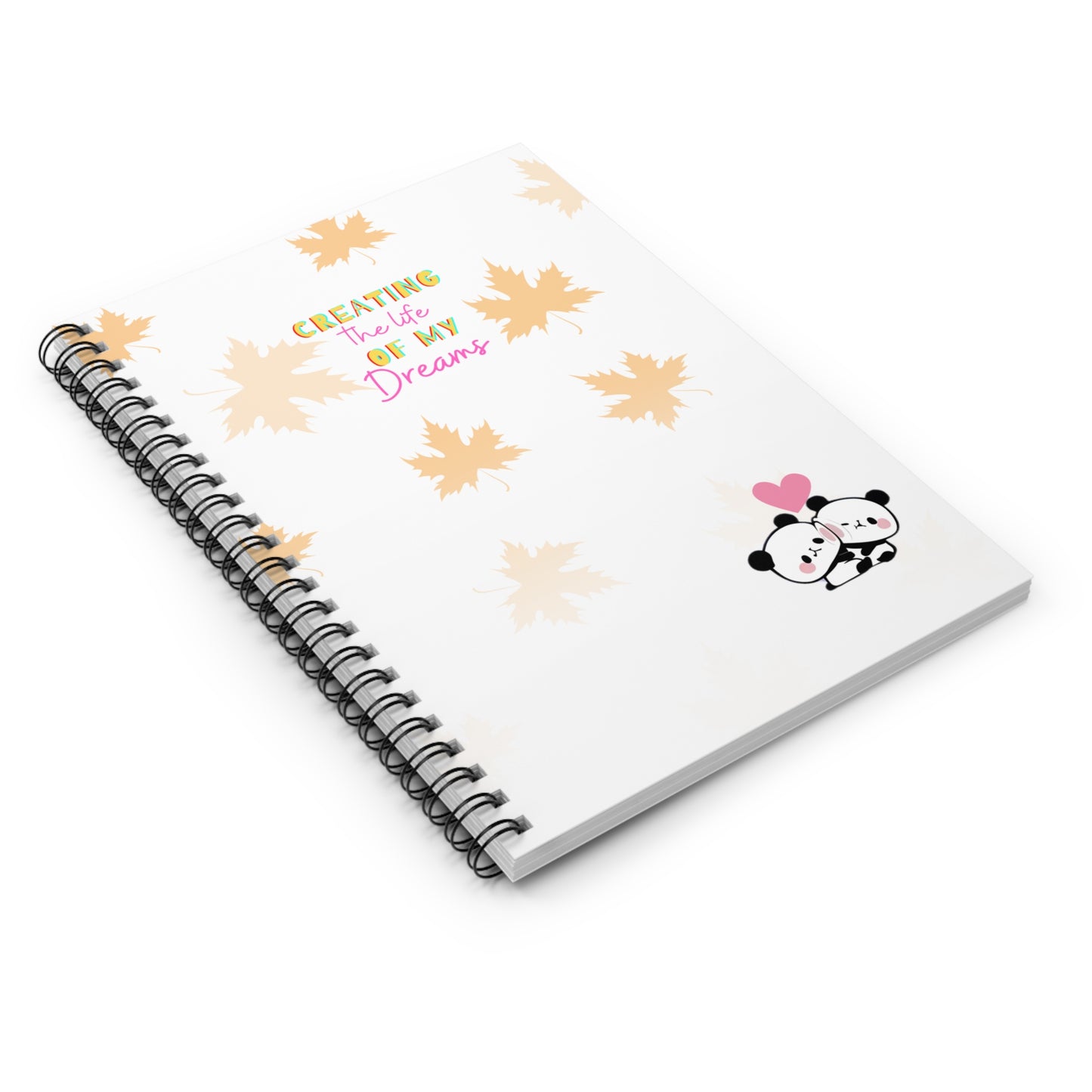 Cute Panda Art Spiral Journal (Ruled Line)