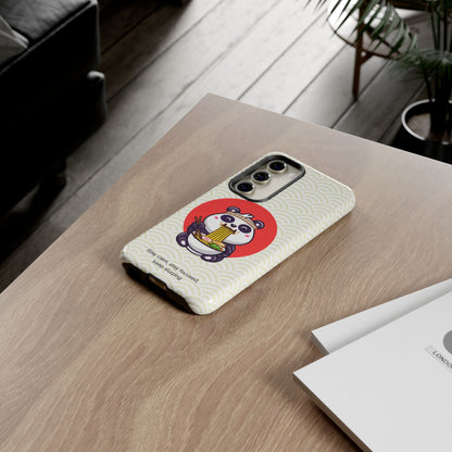 Phone Case - Cute Panda Slurping Noodles Design