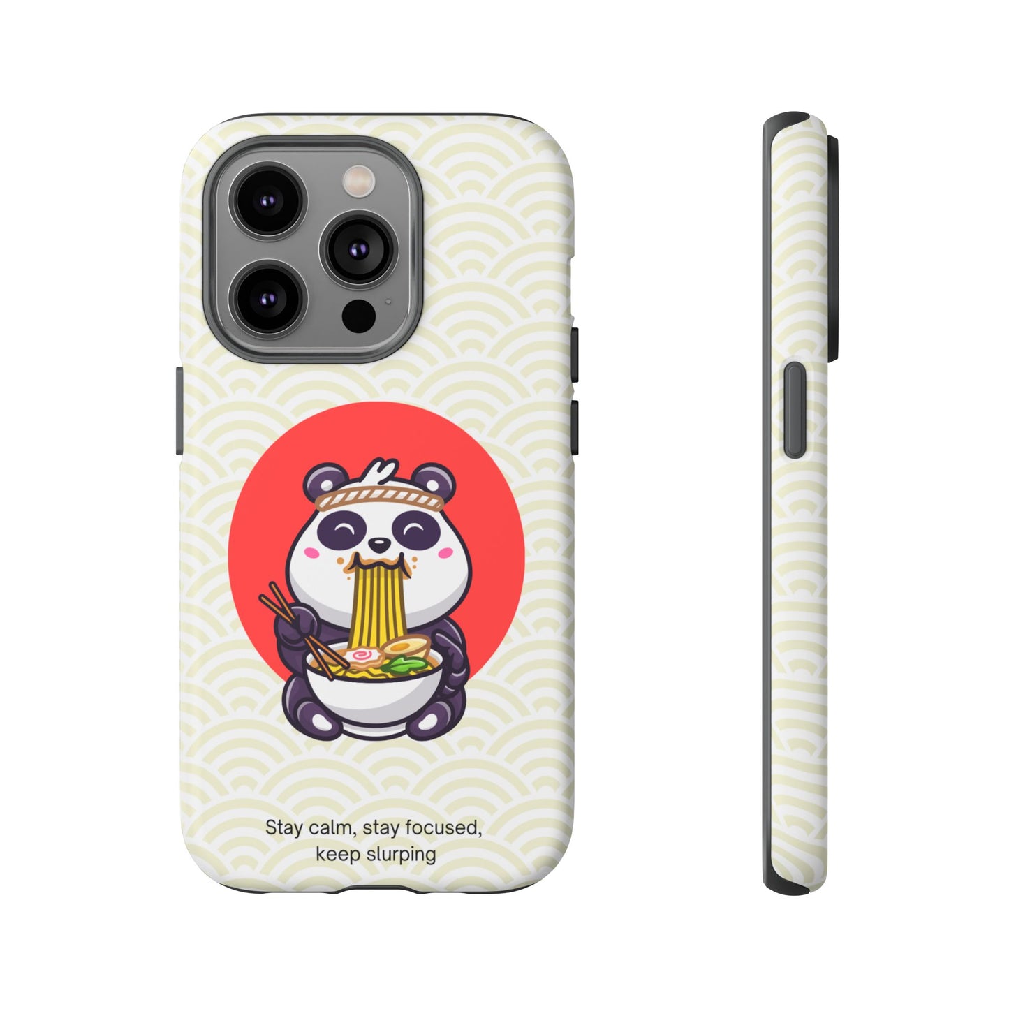 Phone Case - Cute Panda Slurping Noodles Design