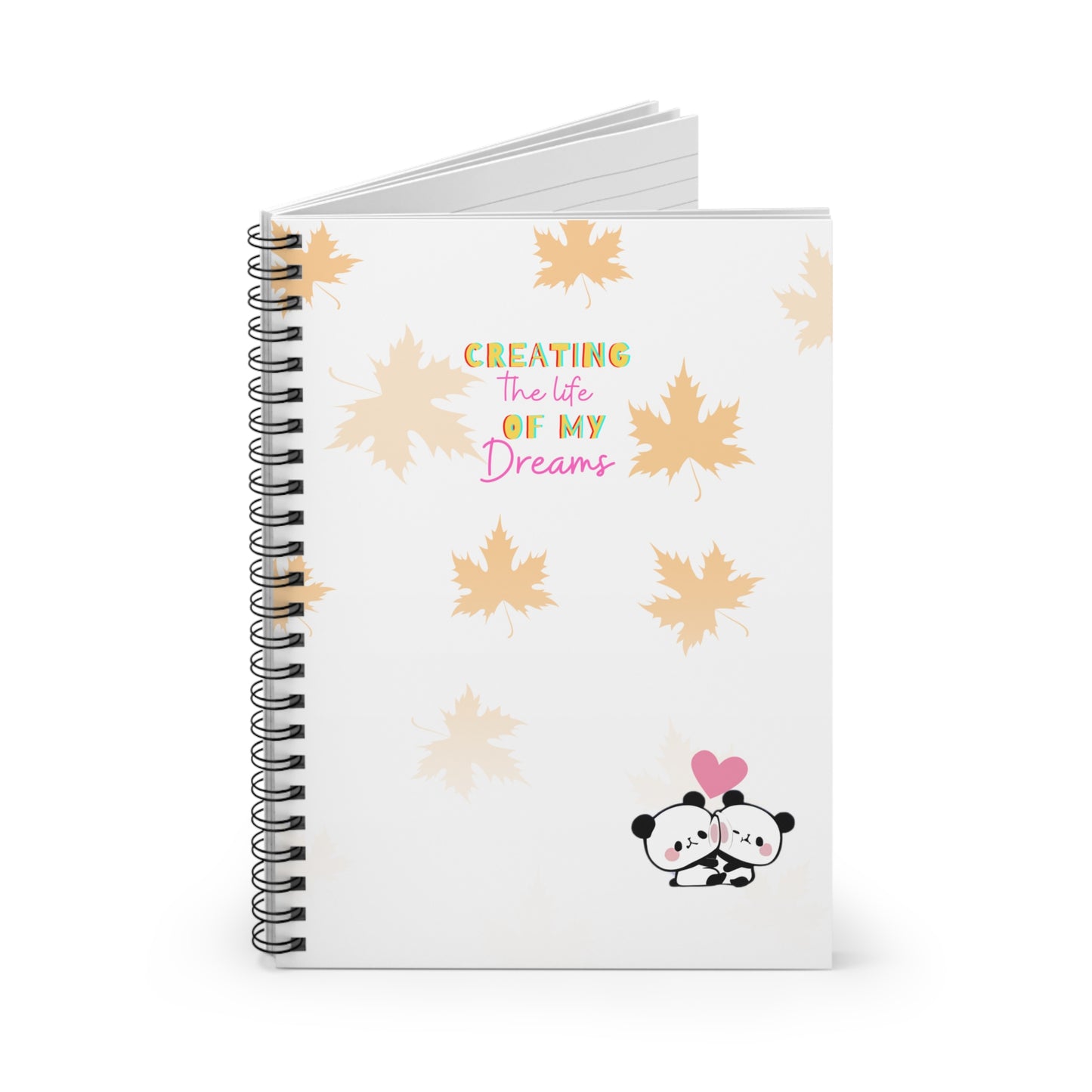 Cute Panda Art Spiral Journal (Ruled Line)