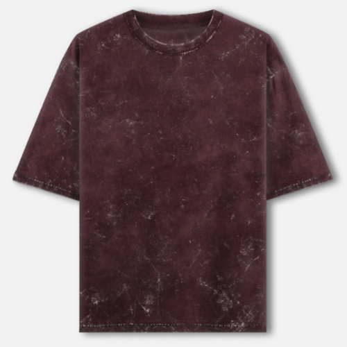 Unisex Acid Washed Oversize Maroon Tshirt
