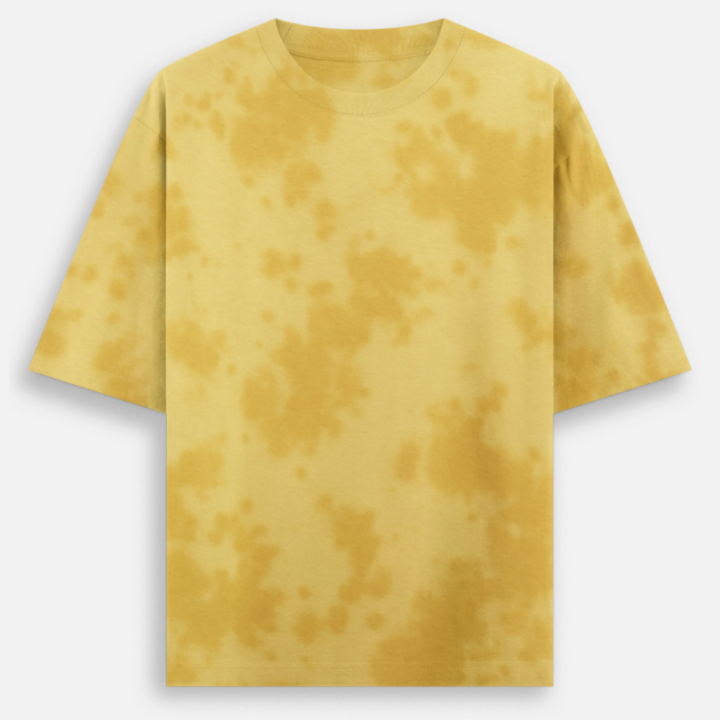 Unisex Tie Dye Oversize Yellow Tshirt
