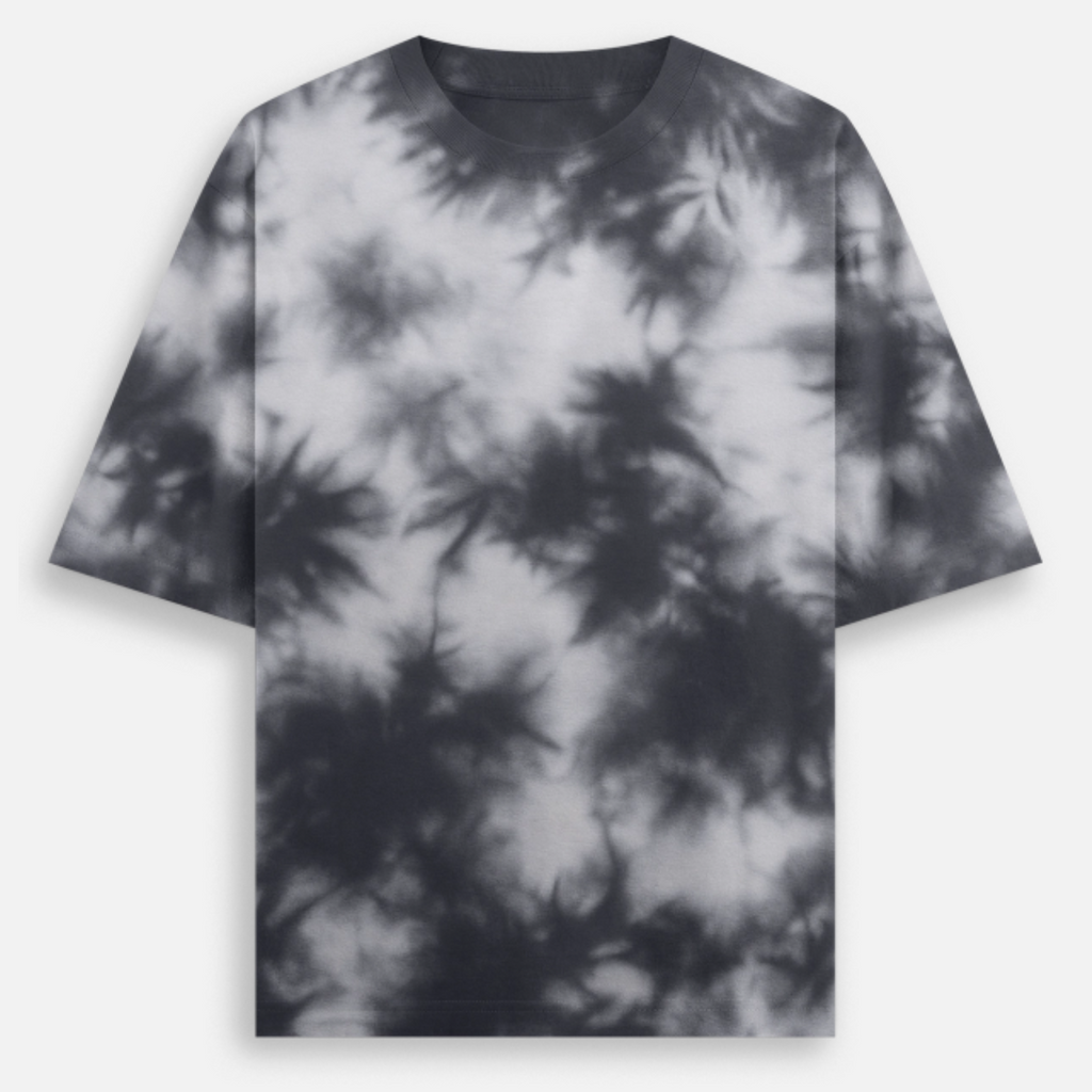Unisex Tie Dye Oversize White & Black Tshirt