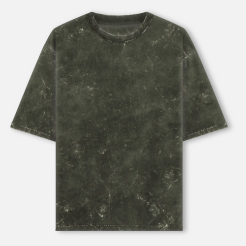 Unisex Acid Washed Oversize Green Tshirt