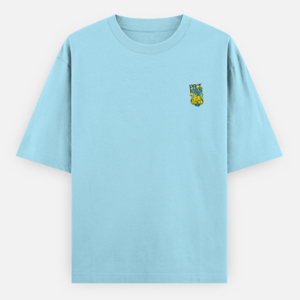 Unisex Oversize Panic Attack Sky Blue Tshirt