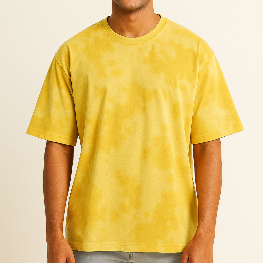 Unisex Tie Dye Oversize Yellow Tshirt