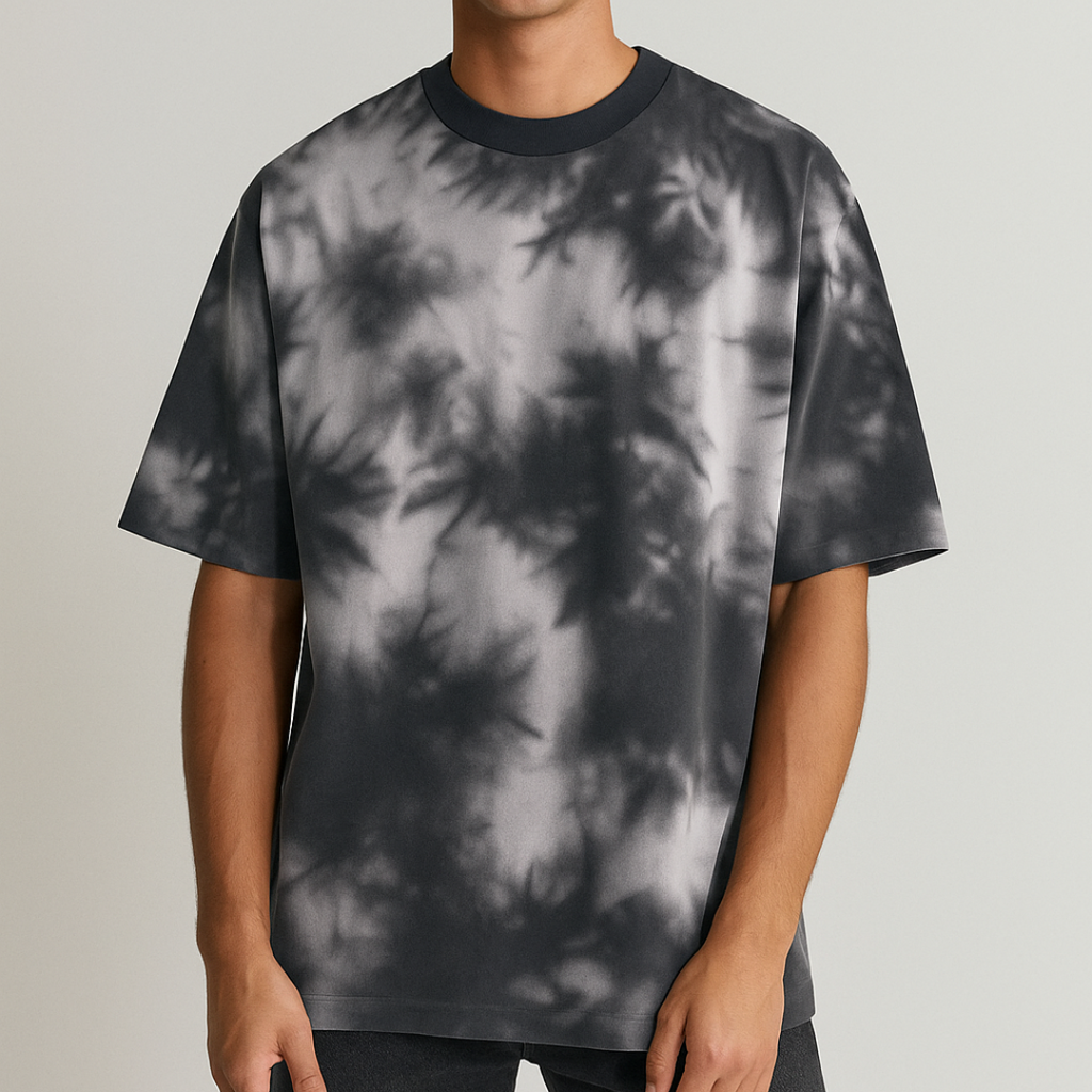 Unisex Tie Dye Oversize White & Black Tshirt