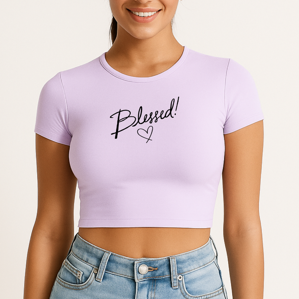 Women Cropped Top Blessed Lavender
